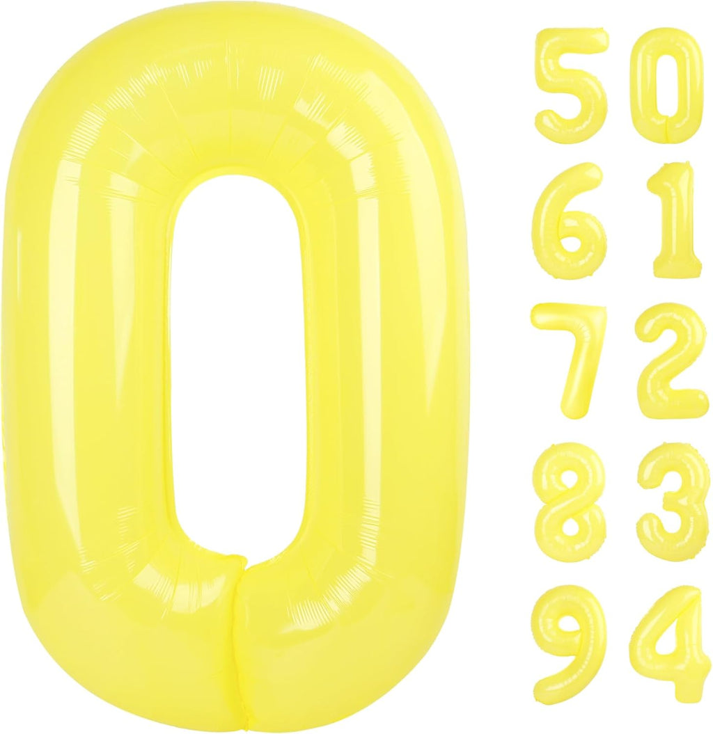 Yellow Number Balloon - 40 Inch Zero Balloon | Perfect Birthday Decorations for Women