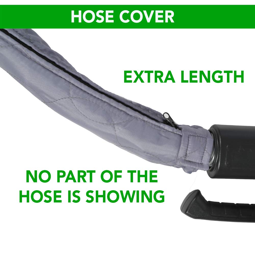 Nadair OVO Universal Padded Cover, Fits All 40 to 42 ft Central Vacuum Hose, Machine Washable, Easy to Install with Zipper, 42ft, grey, Model:ACCHO-COV40ZIP-OVO