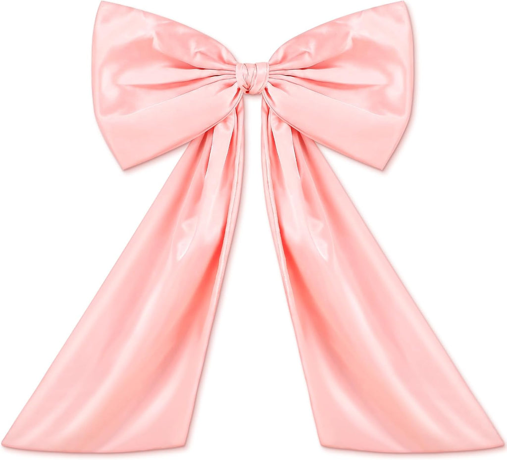 Wavwavw Pink Large Bow Decor - Giant Satin Ribbon Tie for Party & Wedding Backdrop | 24 x 18 Inches