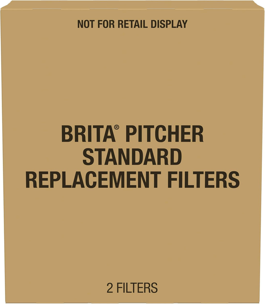 Brita Standard Water Filter | BPA-Free Pitcher Replacement | Lasts 2 Months, 40 Gallons | 2 Filters Included