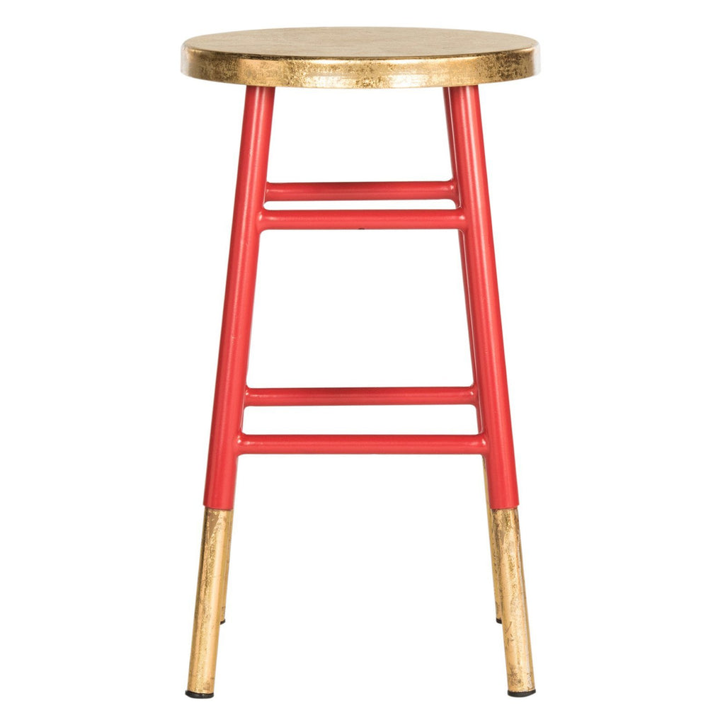 Safavieh Home Collection Emery Red and Dipped Gold Leaf 24-inch Counter Stool