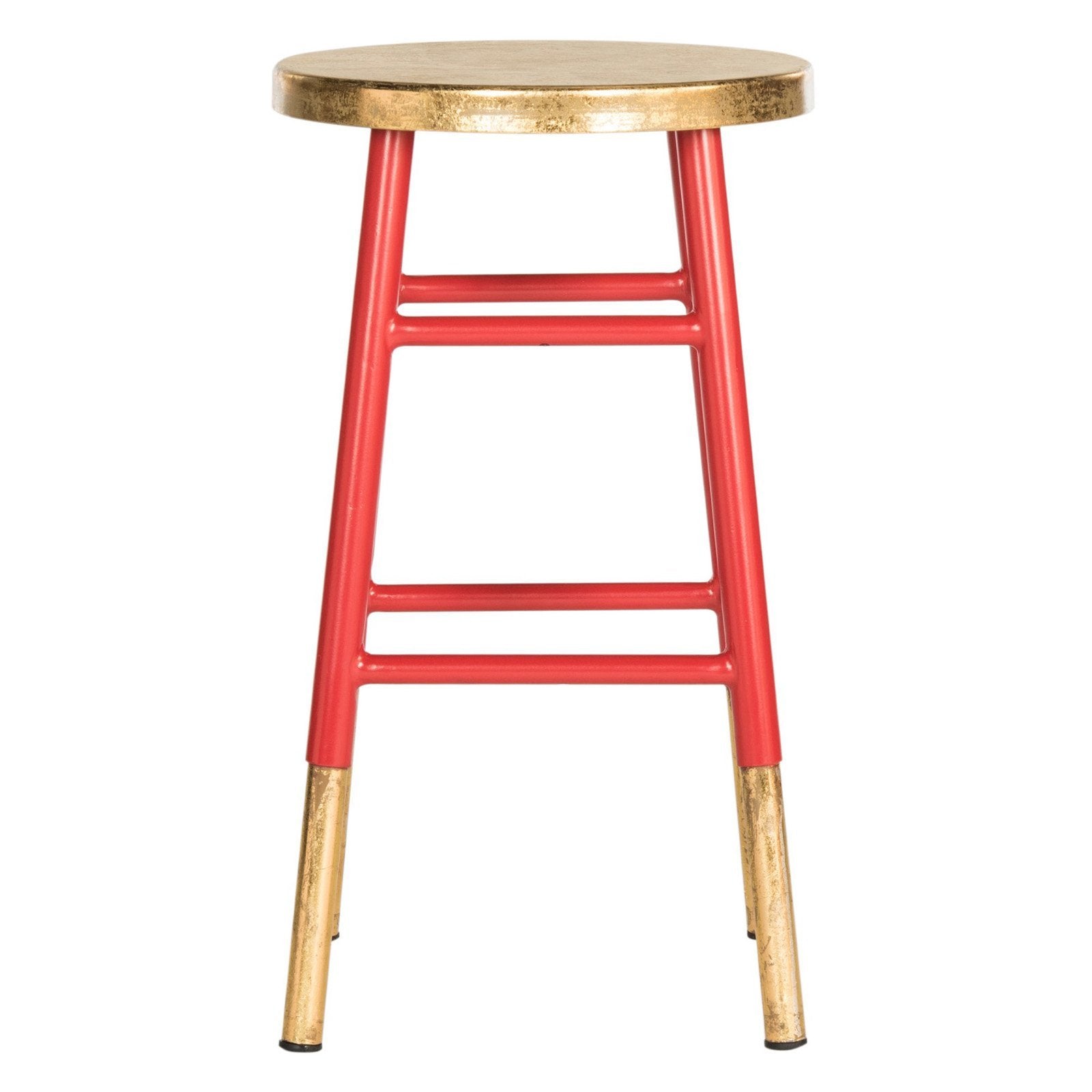 Safavieh Home Collection Emery Red and Dipped Gold Leaf 24-inch Counter Stool