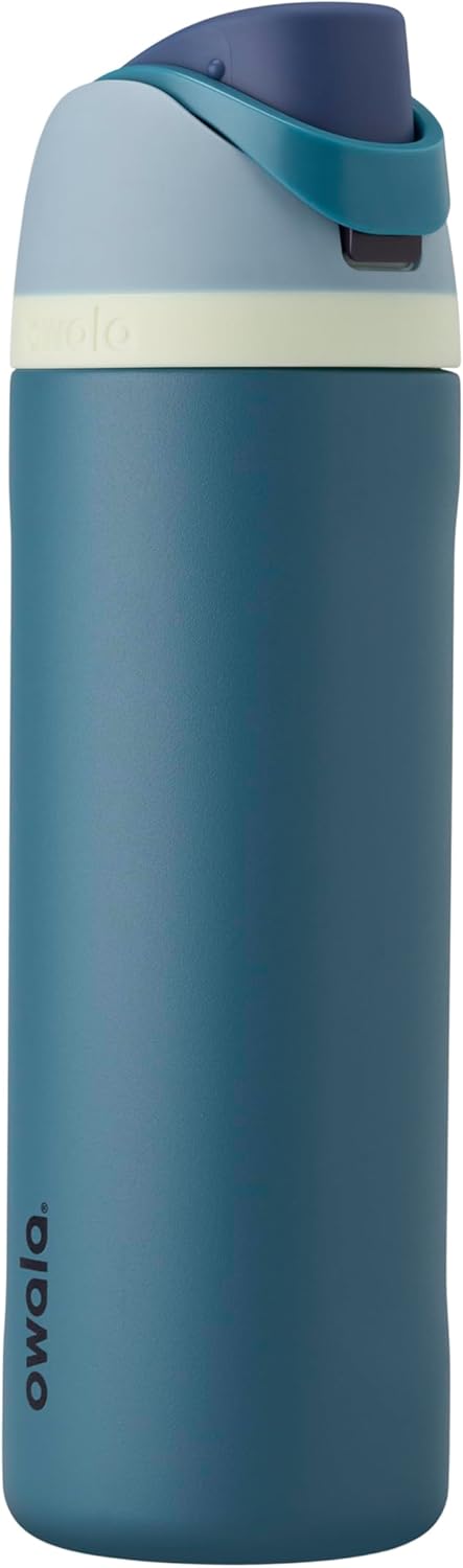 Owala FreeSip Insulated Stainless Steel Water Bottle - BPA-Free, 24 Oz, Denim | Ideal for Travel