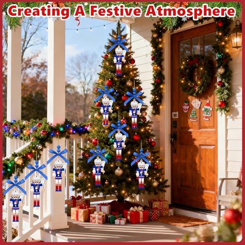 AKAIXI 4-Inch Wooden Lacrosse Nutcracker Christmas Ornament