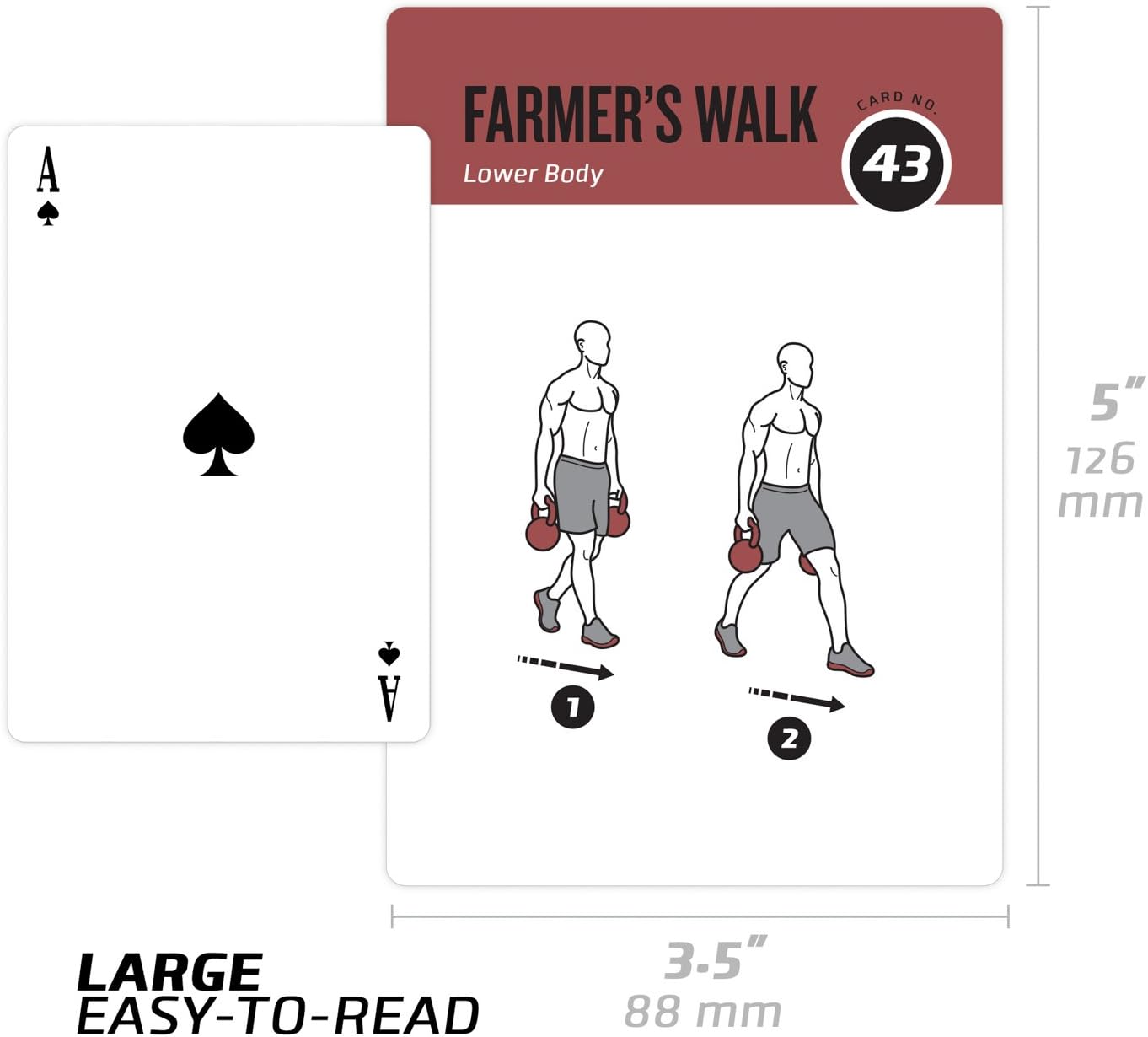 NewMe Fitness Kettlebell Workout Cards - Instructional Exercise Deck for Home & Gym Training
