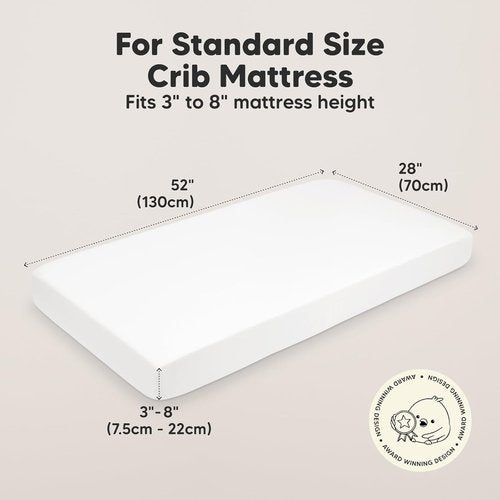 KeaBabies Organic Crib Sheets - 2-Pack Fitted Jersey Cotton for Boys & Girls | Soft & Breathable (Rose, 52x28)