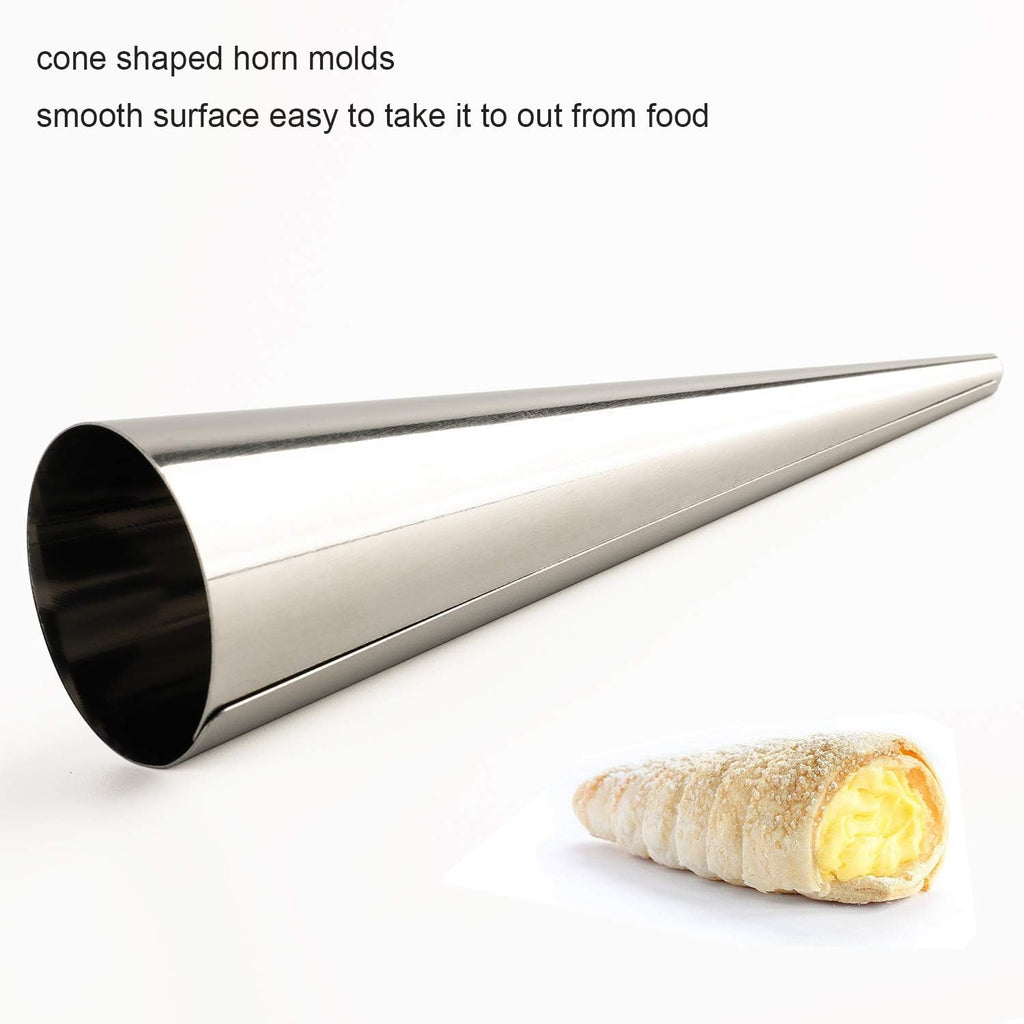 Skiennix Cream Horn Molds - Stainless Steel Cannoli & Croissant Cone Tubes | Durable Design