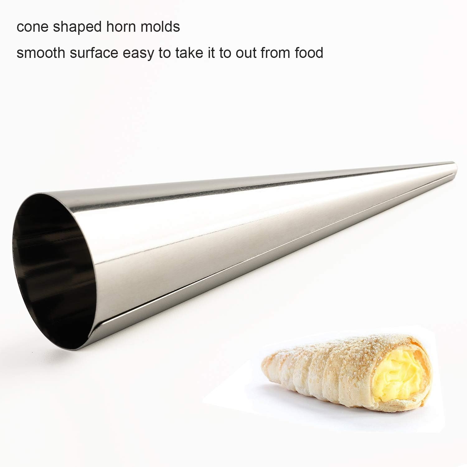 Skiennix Cream Horn Molds - Stainless Steel Cannoli & Croissant Cone Tubes | Durable Design