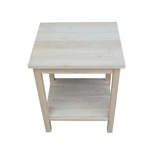 International Concepts Portman Accent Table, Solid Parawood, Unfinished