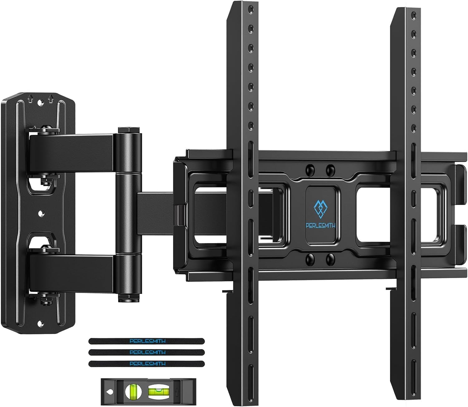Perlesmith Corner TV Wall Mount - Full Motion Bracket for 26-65 Inch TVs | Swivel, Tilt, Level, Max VESA 400x400mm