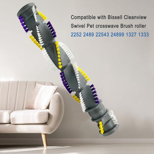 LesinaVac Replacement 1 Brush Roller and 2 Belts Compatible with Bissell Cleanview Swivel Pet crosswave 2252 2254 2489 22543 24899 1327 1333