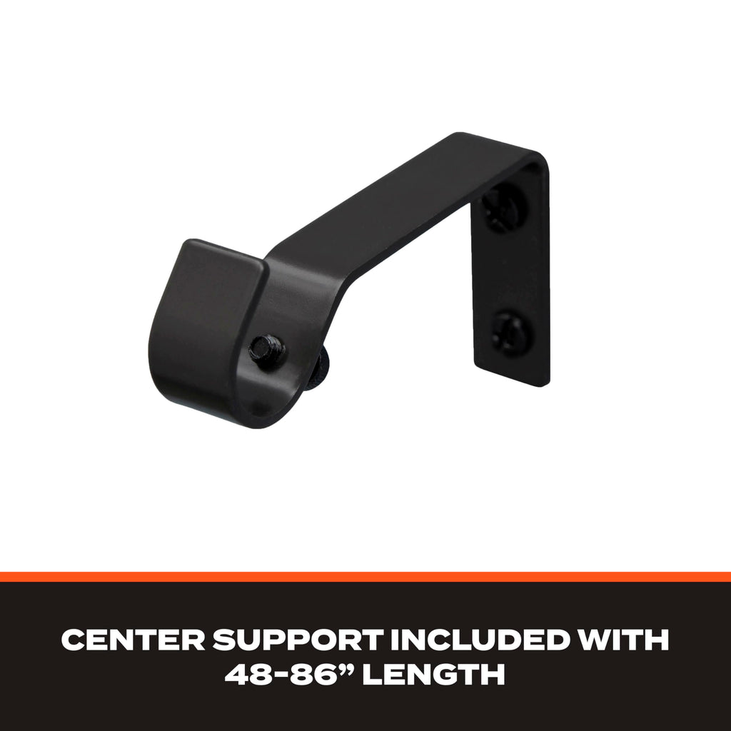 Sun Zero – Wrap Around Curtain Rod, Blackout Room Darkening Design with 5/8" Steel Tube, Adjustable 28–48", Black
