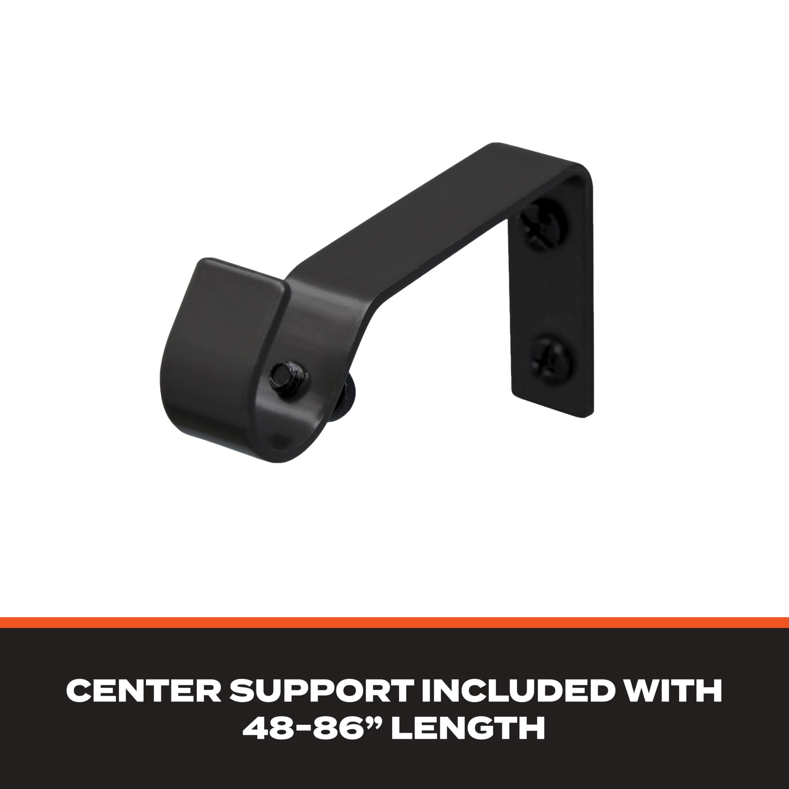 Sun Zero – Wrap Around Curtain Rod, Blackout Room Darkening Design with 5/8" Steel Tube, Adjustable 28–48", Black
