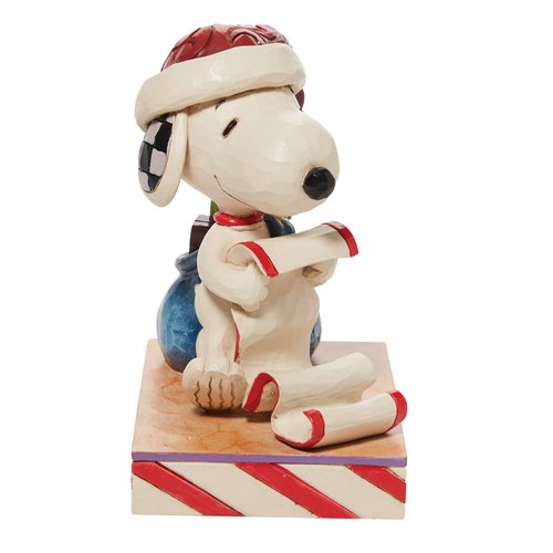 Enesco Jim Shore Peanuts Santa Snoopy with Christmas List and Toy Bag Figurine, 3.97 Inch, Multicolor