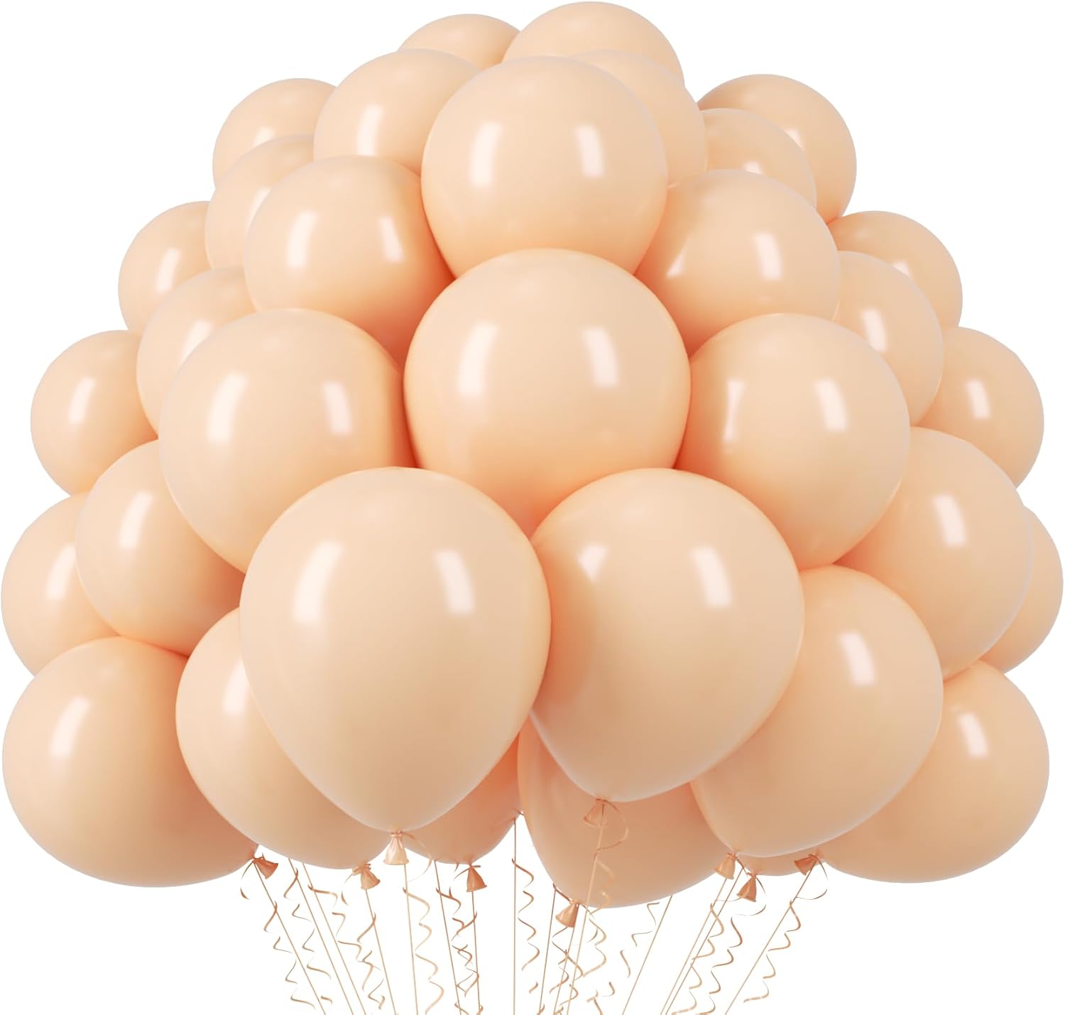 Voircoloria 12-Inch Nude Latex Blush Balloons - 110pcs for Weddings, Graduations & Parties