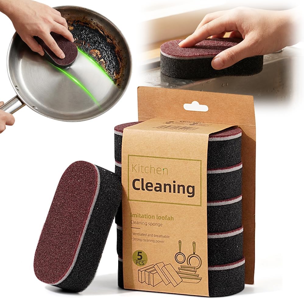 Skiennix Multi-Functional Cleaning Sponges - Eraser Shower & Tub Scrubber | 5-Pack for Home Use