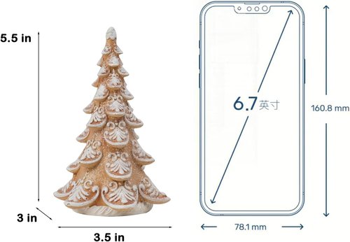 Cynkeyee Gingerbread Christmas Decorations - Collectible Tree Figurines | Festive Table Centerpiece 3.5x3x5.5 Inch