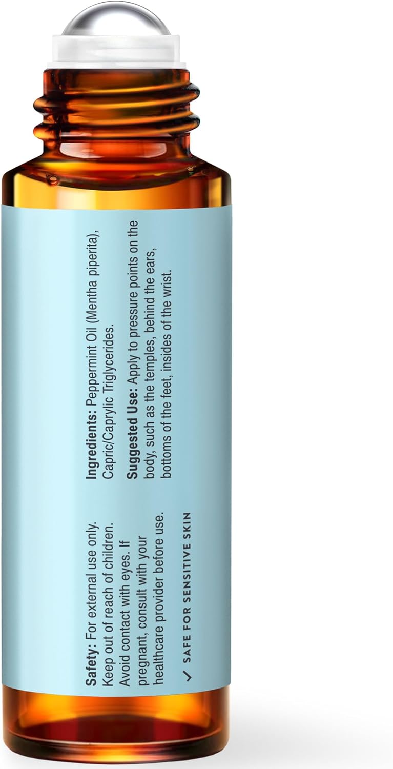 UpNature Peppermint Oil Roll-On - 100% Natural Nausea Relief for Pregnancy - Essential Oil Rollerball