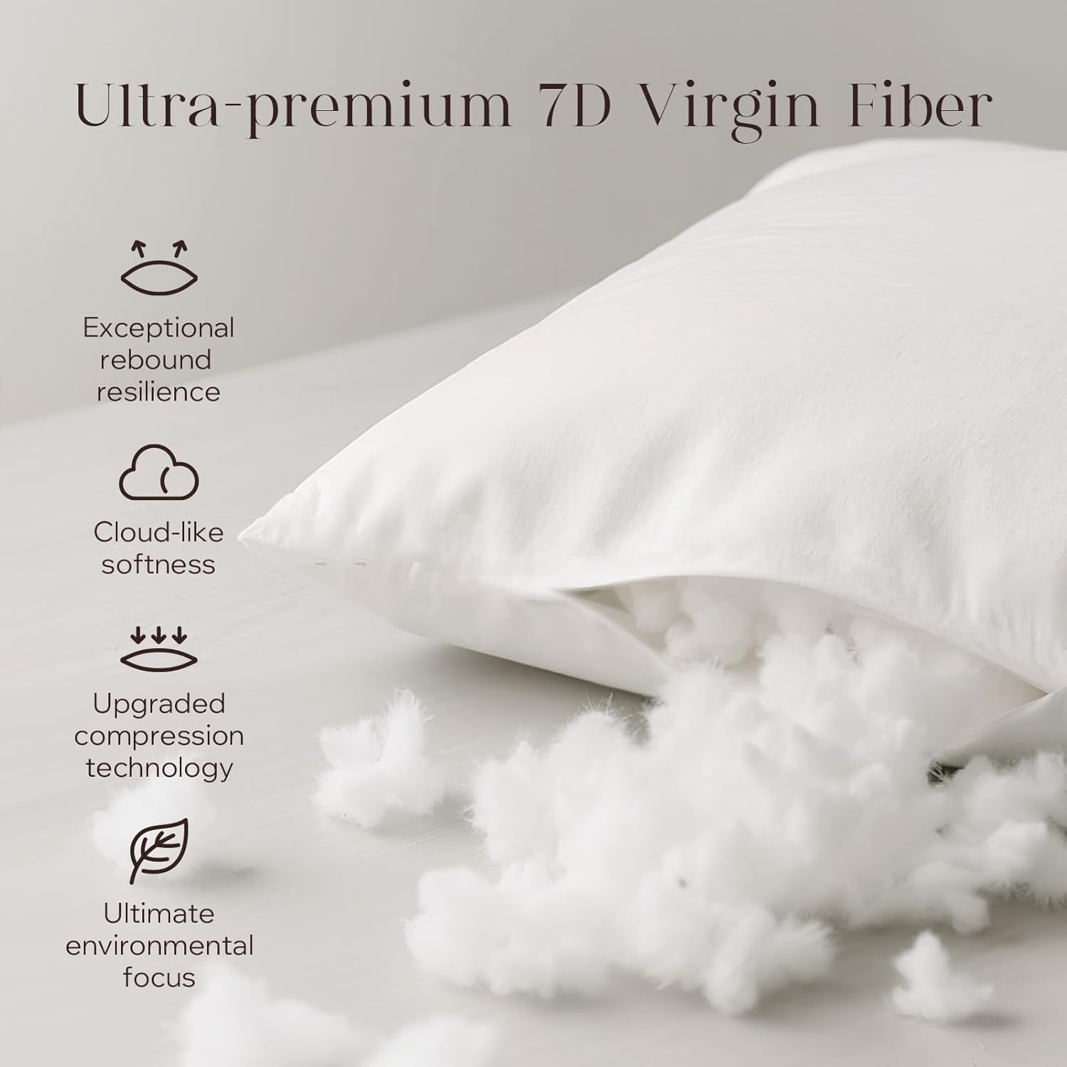 Phantoscope Pillow Inserts - Hypoallergenic 100% Virgin Fiber Microfiber Throw Pillows | 18x18 Inch (Pack of 4)
