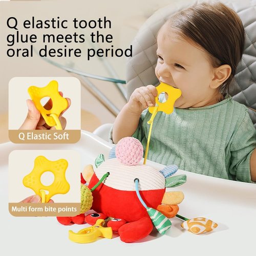 Car Seat Toys for Babies by [Brand Name] - Engaging Hanging Activity Toy with Plush Rattle & Mirror | Perfect for Stroller, Crib & Gym