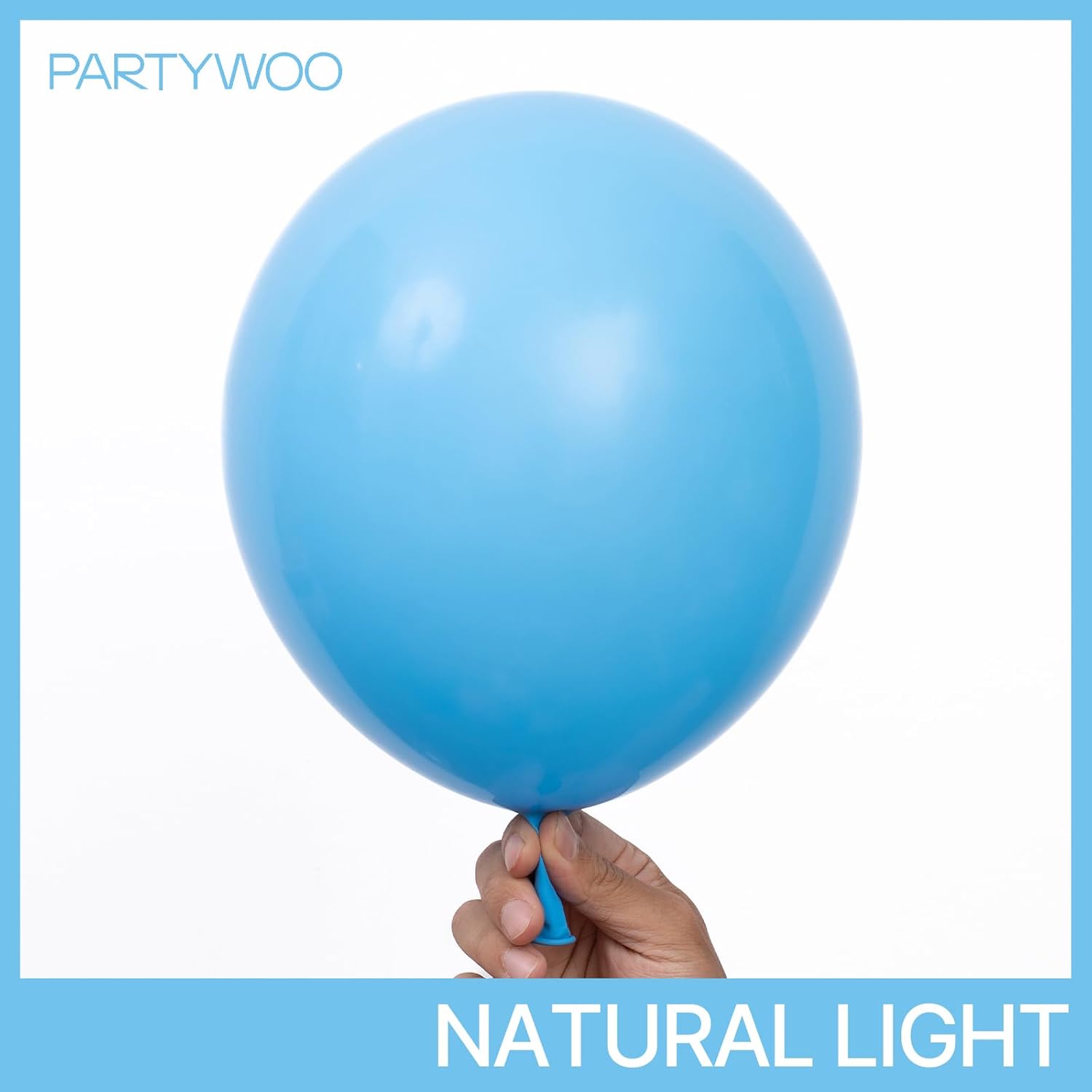 PartyWoo Light Blue Balloons - 50pcs 12 Inch Pastel Latex Helium Balloons for Baby Showers & Celebrations
