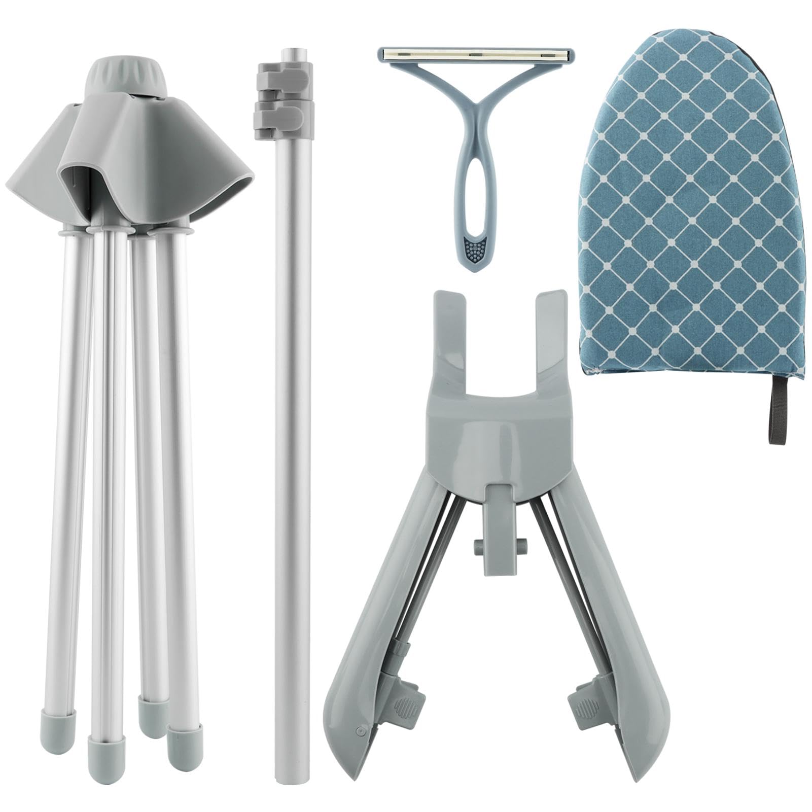 Zornaveli Garment Steamer Hanger, Steamer Stand with Ironing Glove & Lint Remover, Adjustable Handheld Clothes Steamers Rack for Home