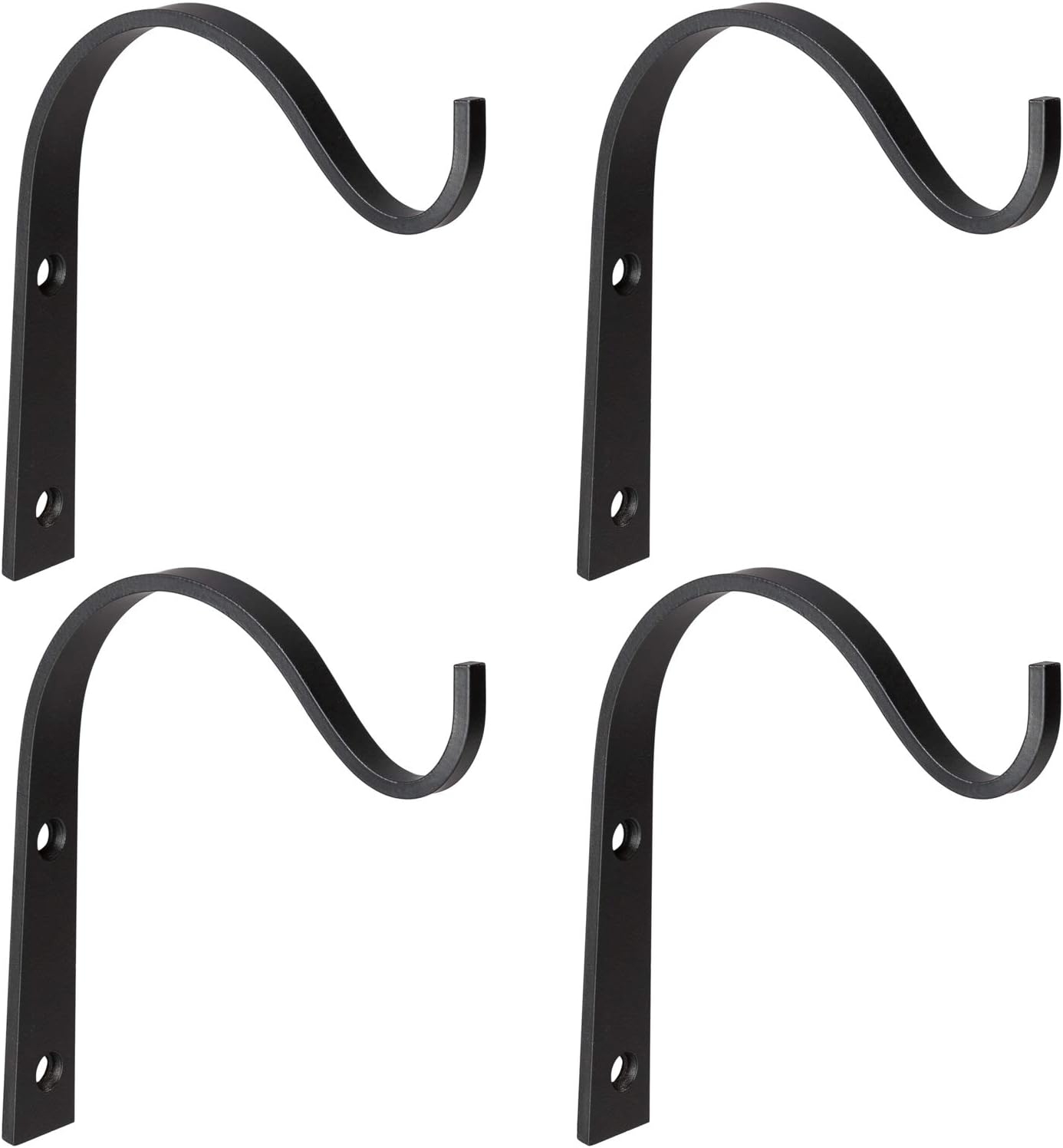 Mkono Iron Wall Hooks - 4 Pack Metal Brackets for Hanging Plants, Lanterns & Decor | 6 Inch Rustic Design