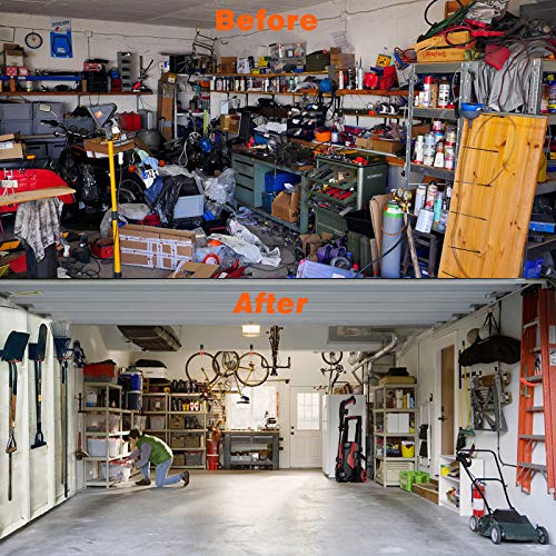 Heavy Duty Steel Garage Hooks - Wall Mount Tool Organizer for Ladders, Bikes & Hoses (4 Pack)