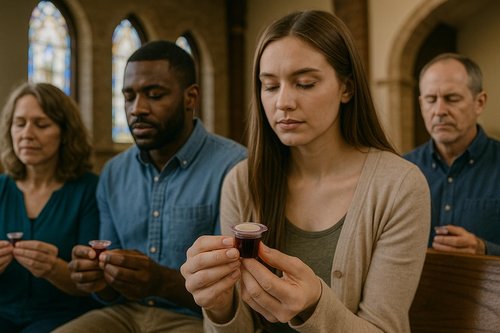 Prefilled Communion Cups and Wafer Set for Holy Eucharist Celebration in Hospitals, Summer Camps & More, Box of 500, Made with Concord Grape Juice & Wafer