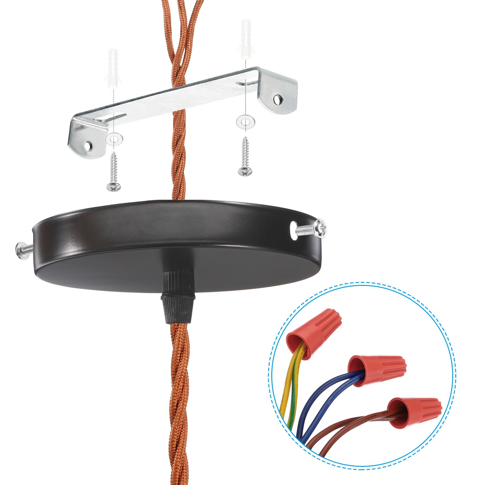 PATIKIL 180mm (7.1") Universal Light Fixture Mounting Bracket Kit, 2 Set Light Crossbar Ceiling Light Plate with Screw for Wall Lights Ceiling Lighting Pendant Chandelier