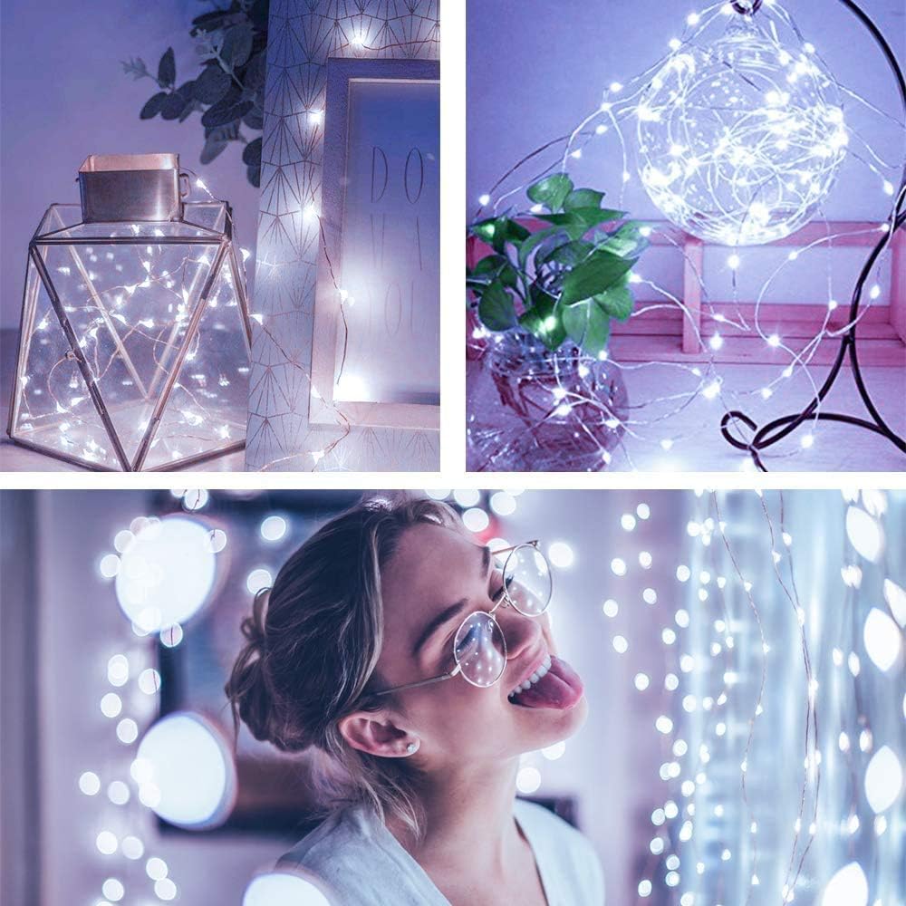 Skiennix 24 Pack Fairy Lights - Battery Operated 7ft Mini Twinkle String Lights | Waterproof Silver Wire for Weddings & Decor - Warm White & Cool White