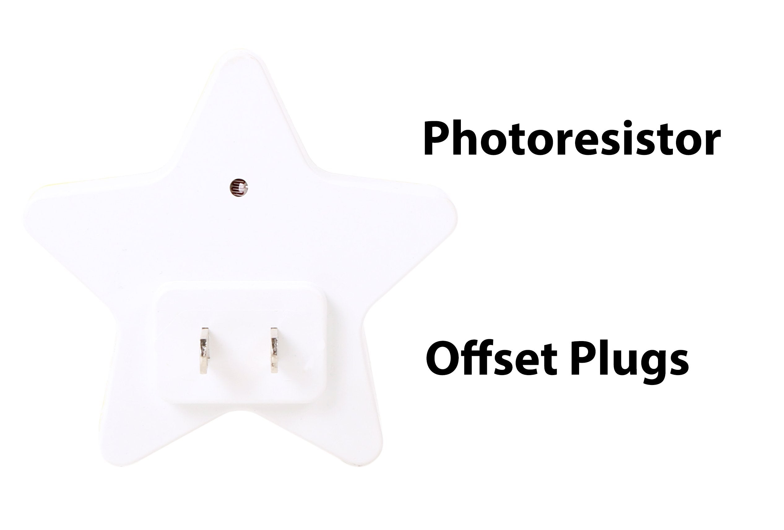 Omeet 4 Pack White-LED Plug-in Night Light for Kids - Light Sensor Controlled Dusk to Dawn Plug-in LED Night Lights - Pentagram Shaped Lamp Take Good Care Children Sleep