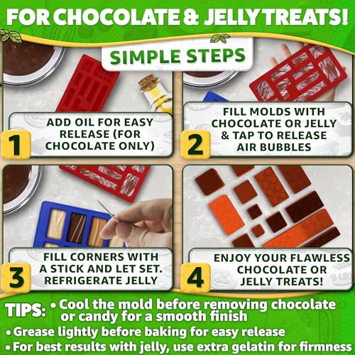 3 Pcs Non-Stick Food-Grade Silicone Chocolate Molds