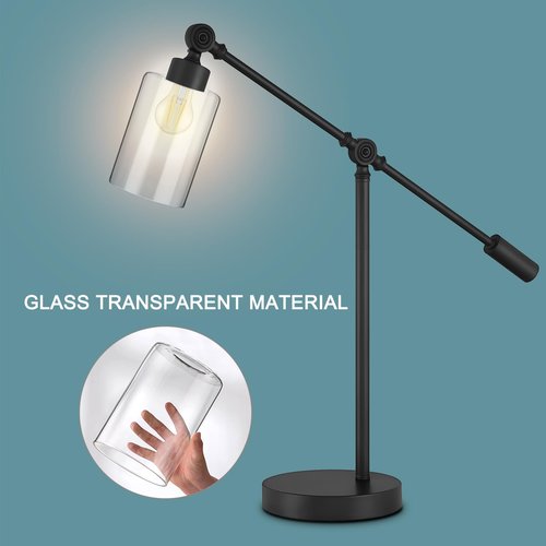 LAMP YU 3 Pack Clear Glass Shade Covers Replacements, 5.5in Height, 3.9in Diameter, 1.65in Fitter, Clear Cylinder Glass Lamp Shade Replacement Globe
