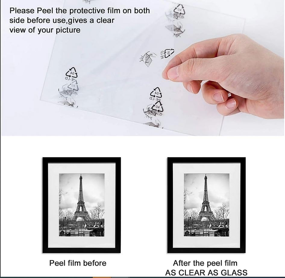 Upsimples 11x14 Picture Frame Set of 5 - Display 8x10 or 11x14 Photos | Black Wall Gallery Frames