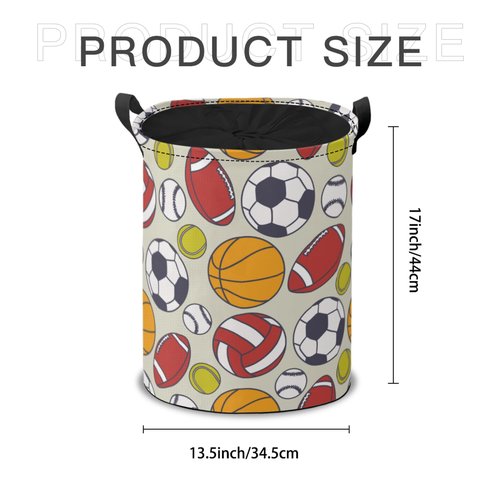 Storage Baskets- Football Pattern Foldable Laundry Hamper Fabric Organizer Storage Bins with Handles for Shelves, Closet, Nursery, Laundry, Toys