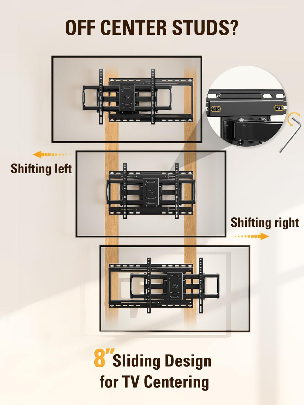 Mounting Dream TV Wall Mount - Full Motion Articulating Dual Arms for 42-86" TVs | Max VESA 600x400mm, 132 lbs Capacity