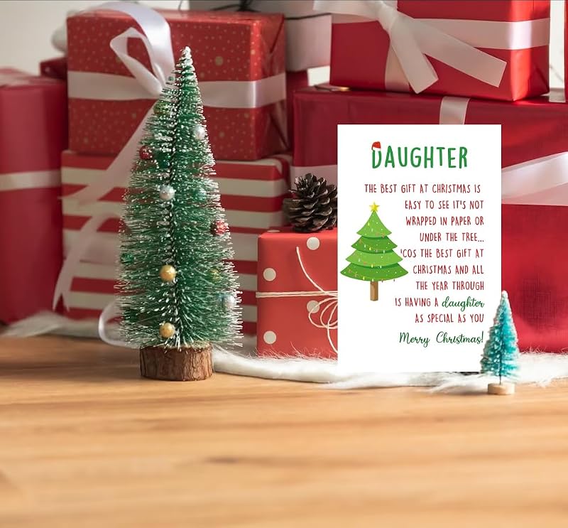 Merry Christmas Card for Daughter - Cute Family Greeting Card