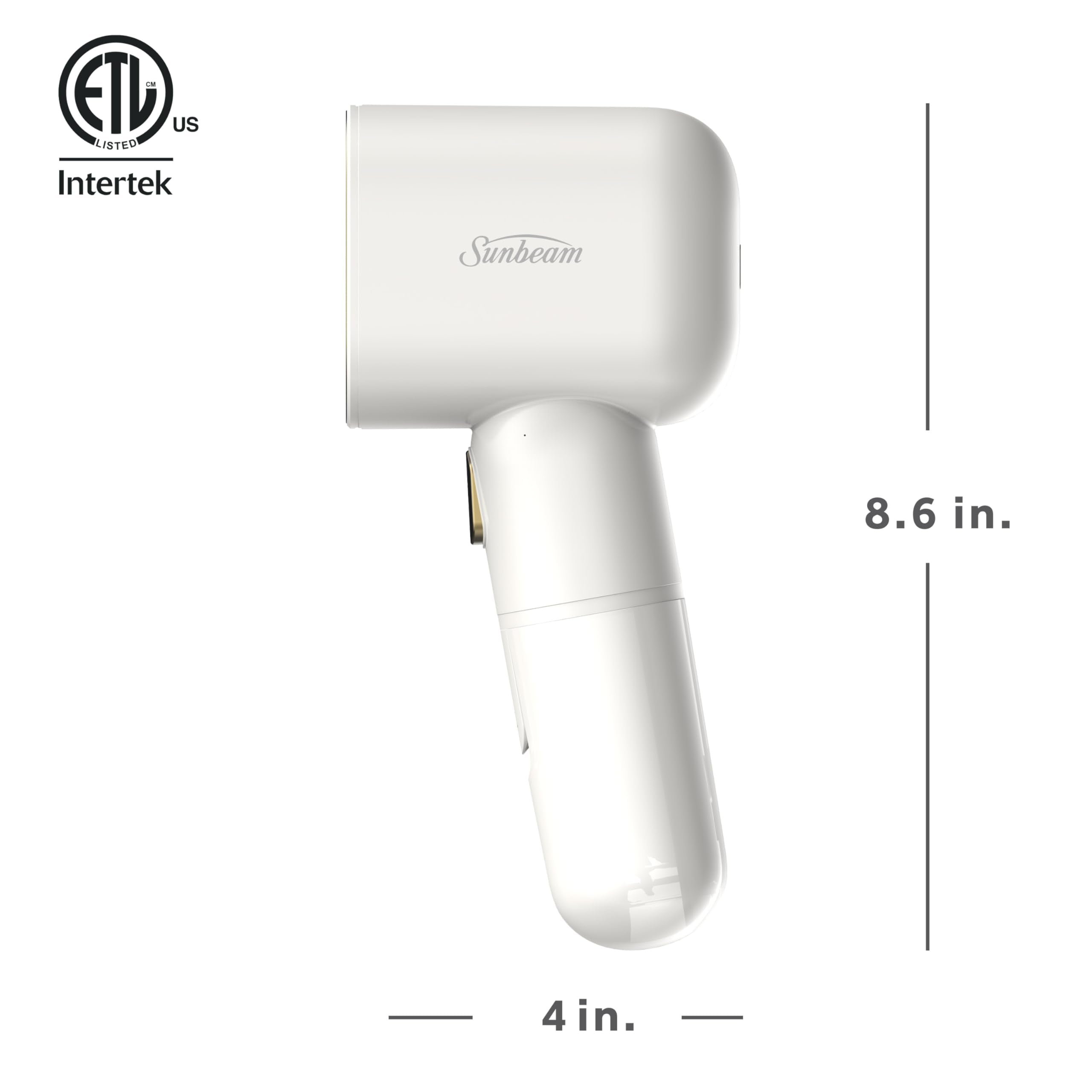 Sunbeam MiniPower 1000W Portable Garment Steamer – Nonstick Steam Plate, 125mL Tank, 8 Minutes Continuous Steam, Horizontal & Vertical Steam, 30-Second Heat-Up, 3-Year Limited Warranty