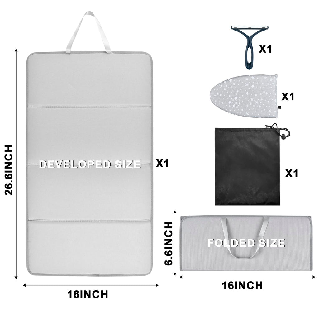 Steamer Board for Clothes with Ironing Glove, Stand for Steaming Clothes, Garment Steamer Pad Portable Ironing Board Included Lint Remover & Storage Bag for Suits Shirts Coats Portable Travel Home Use