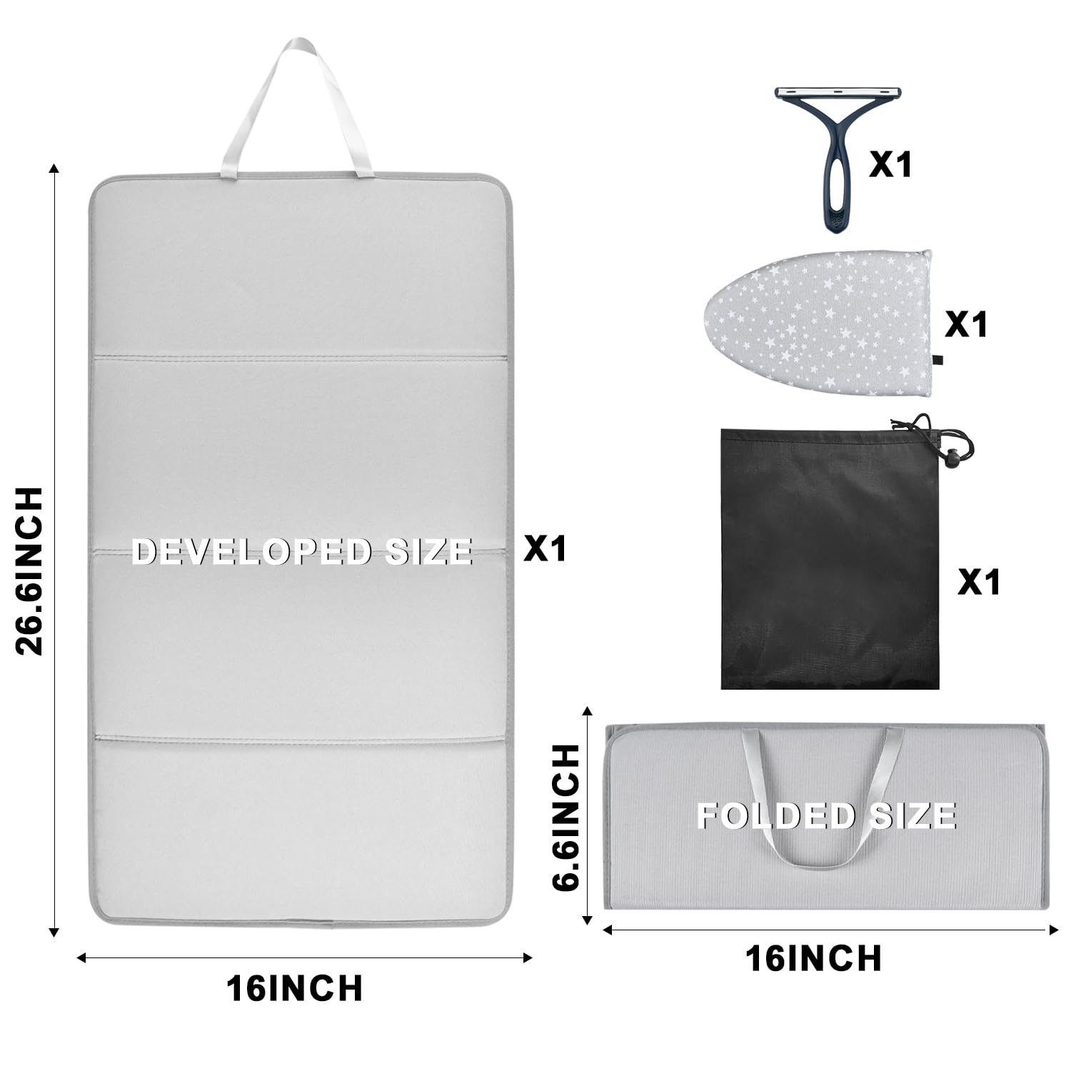 Steamer Board for Clothes with Ironing Glove, Stand for Steaming Clothes, Garment Steamer Pad Portable Ironing Board Included Lint Remover & Storage Bag for Suits Shirts Coats Portable Travel Home Use