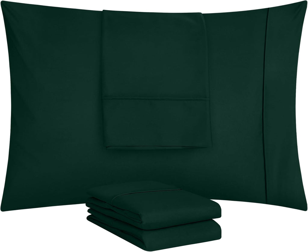 Utopia Bedding King Pillow Cases - 4 Pack - Soft Brushed Microfiber - Fade Resistant 20 X 40 Inches (Emerald)