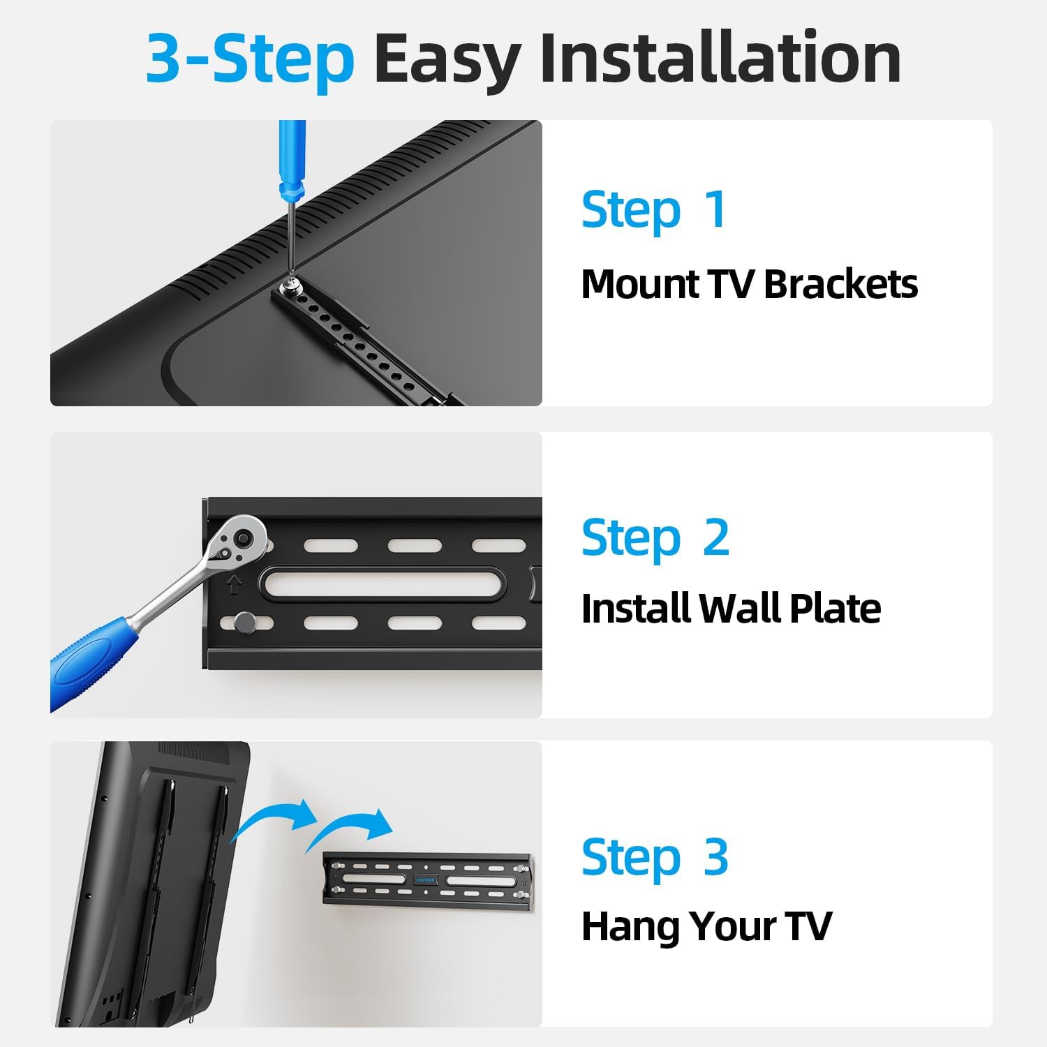 USX STAR Fixed TV Wall Mount - Ultra Slim Design for 26-60 Inch Screens | Quick Release Lock, Max VESA 400x400mm, Holds Up to 99 lbs