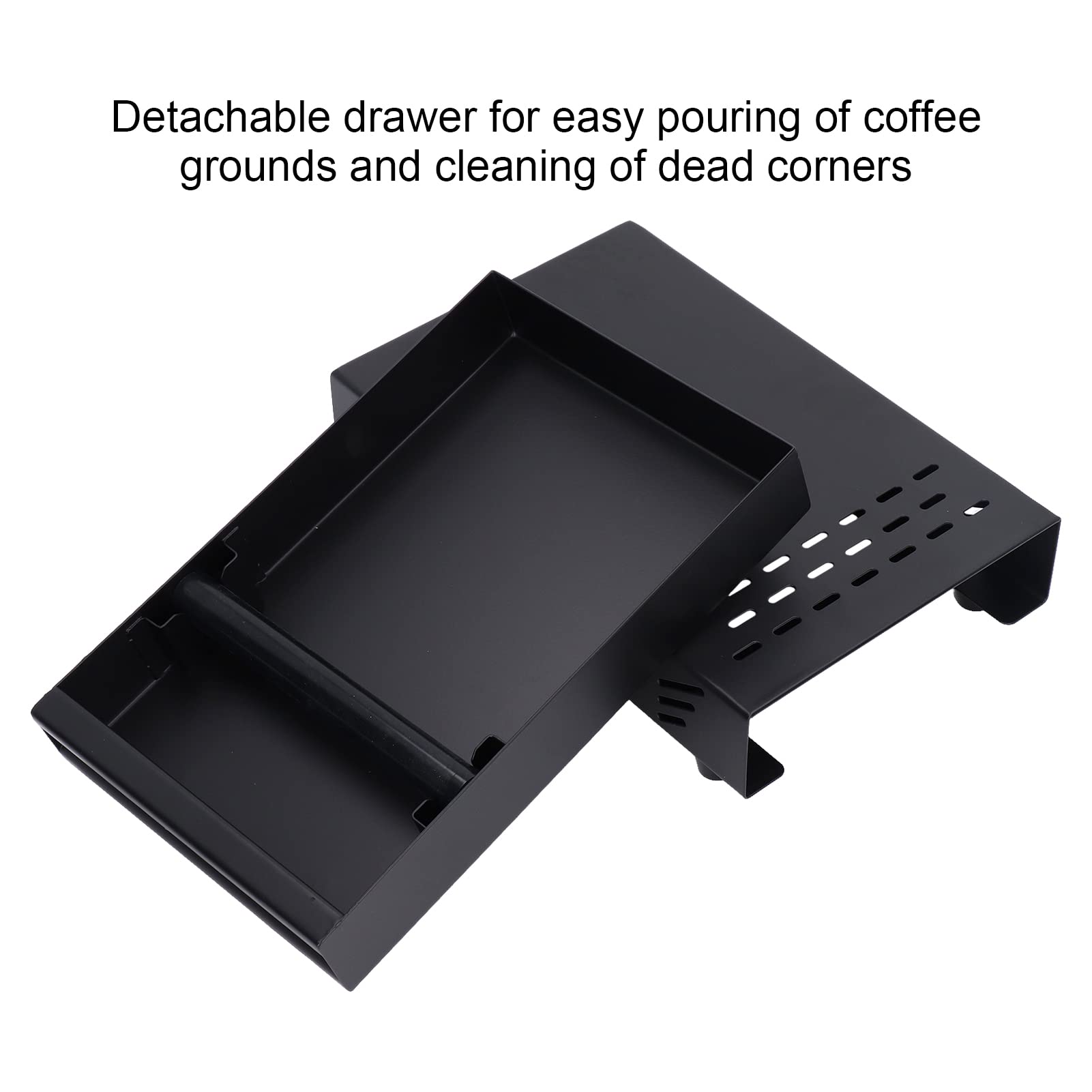 Stainless Steel Coffee Knock Box Drawer With Non Slip Feet, Rubber Lever Coffee Machine Drawer For Household Shop Knockbox With Drawer Coffee Knockout Drawer(Black)