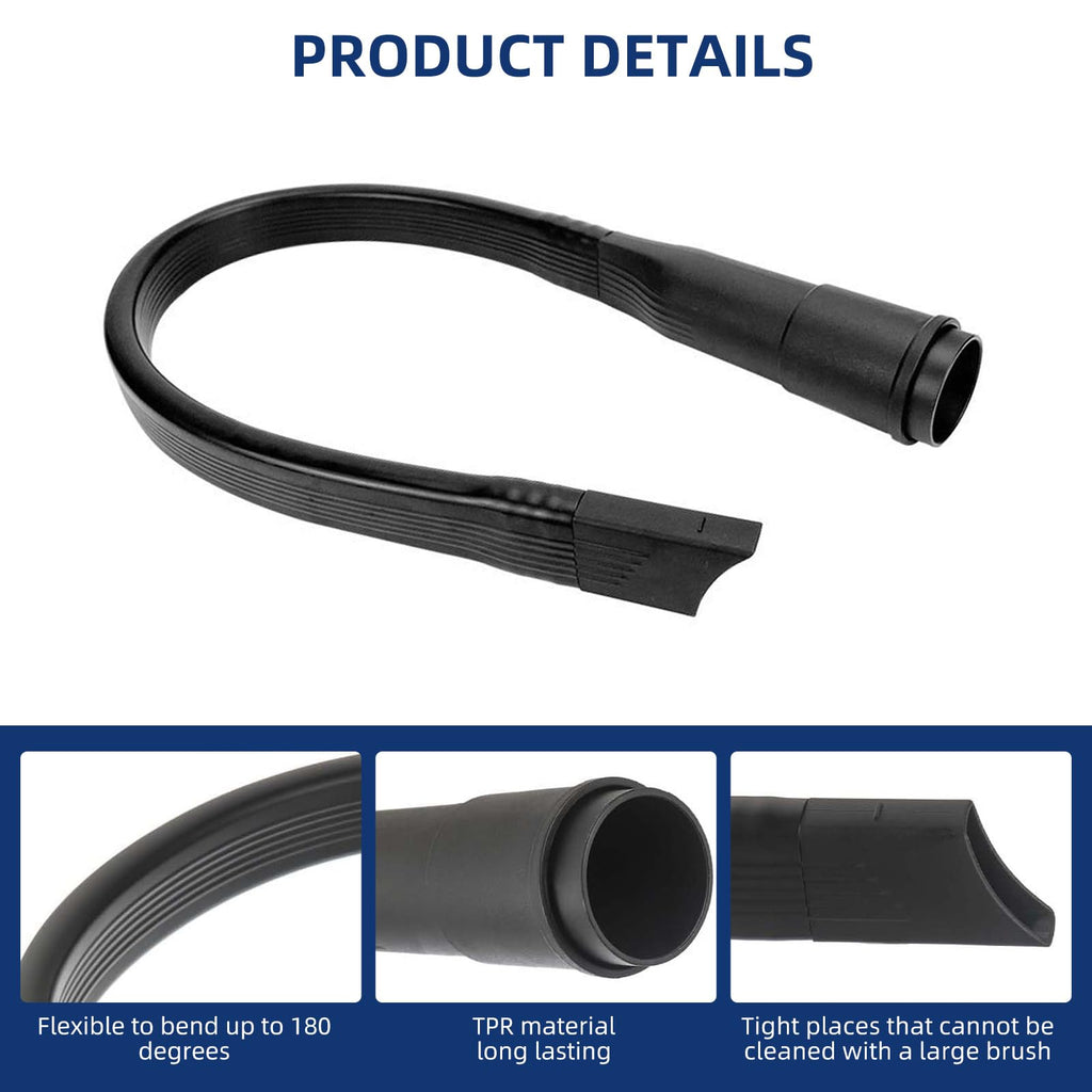 25" Flexible Vacuum Crevice Attachment Tool for Vacuum Hoses All 1-1/4" or 1-3/8" (32mm - 35mm) Flat Slot Nozzle Interface