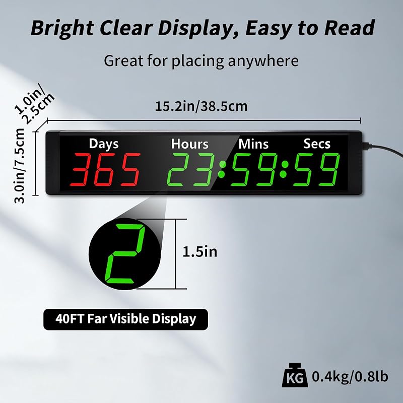 TimeRider 3-in-1 Digital Countdown Clock with Calendar, Timer and Remote