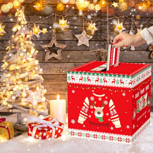 Ugly Sweater Contest Ballot Box Set with 50 Voting Cards