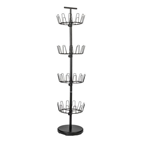 Household Essentials 4-Tier Shoe Storage Tree, Matte Black