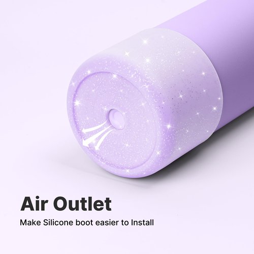 Diumepo Silicone Boot for Owala 14/16 oz Water Bottle, Anti-Slip Protective Sleeve for Owala 12 oz Kids Tumbler, Boot Bottom Base fit Flip 14 oz Insulated Stainless-Steel Water Bottle (Glitter Purple)
