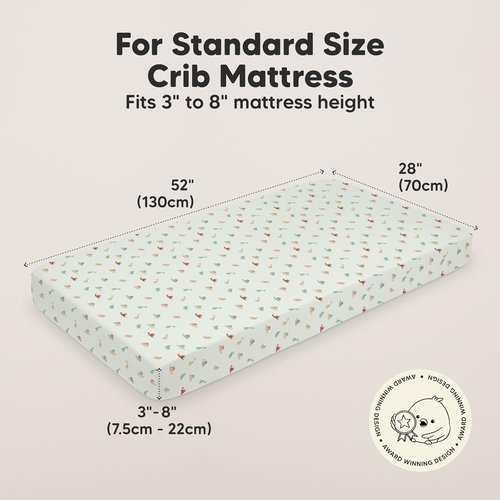 KeaBabies 2-Pack Organic Crib Sheets for Boys, Girls - 52x28 Fitted Crib Mattress Sheet Neutral, Breathable Jersey Cotton Cover for Baby Bed, Toddler Mattress, Soft & Cute Prints (Roarsome)